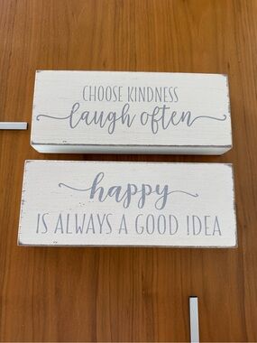 Set of 2 Quill to Paper by Sixtrees Decorative Wooden Signs